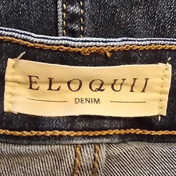 Eloquii Staight Leg Cuffed Hem With Faux Pearl Accents Women's Denim Jeans 26 - Picture 5 of 7